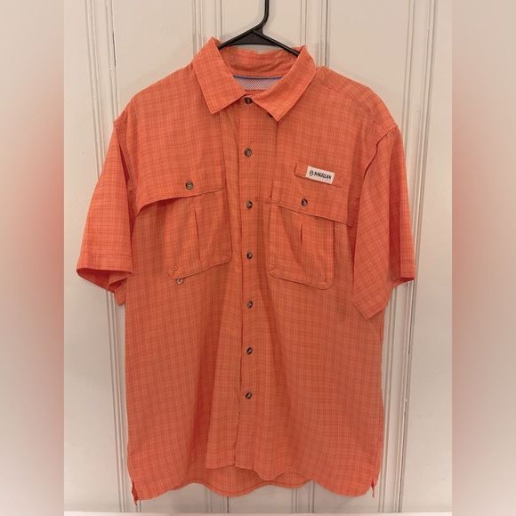Magellan Mens Fish Gear Mag Wick Angler Fit Short Sleeve Button Down Shirt M - Picture 3 of 3